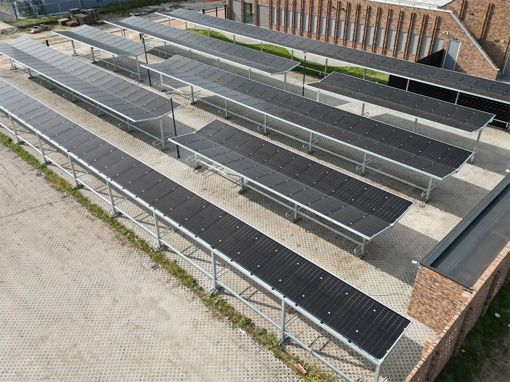 Groene fietsenstalling van boven